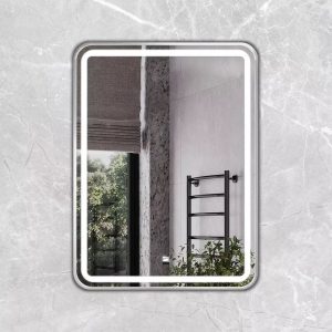 Зеркало Comforty Ситара 60 LED-подсветка, бесконтактный сенсор, антизапотевание Серебряный матовый 00-00014161CF