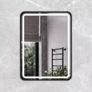 Зеркало Comforty Ситара 60 LED-подсветка, бесконтактный сенсор, антизапотевание Черный матовый 00-00014164CF