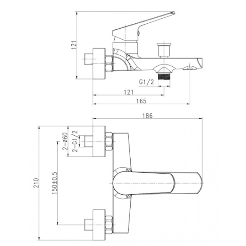 Смеситель для ванны Cersanit Flavis Хром глянцевый 63035 Смеситель для ванны Cersanit Flavis Хром глянцевый 63035 — изображение 4