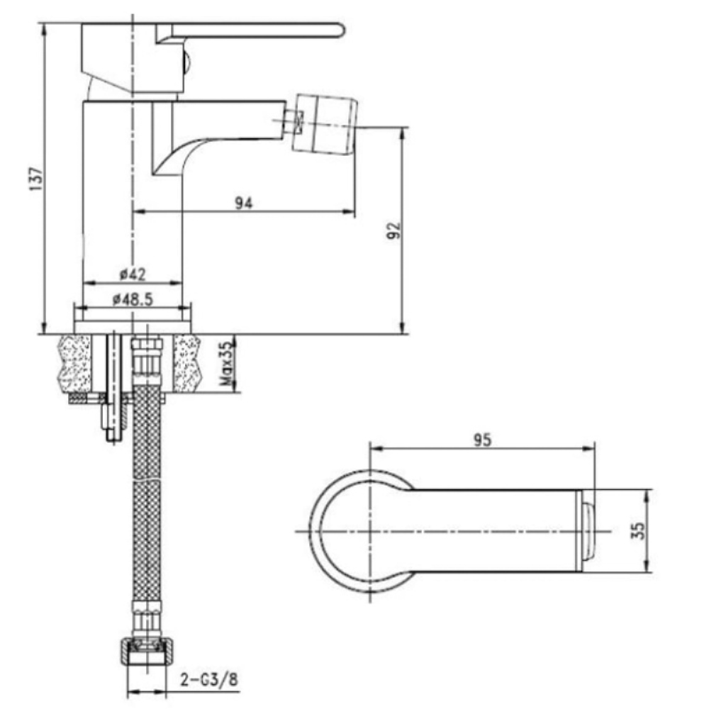 Смеситель для биде Cersanit Brasko Черный матовый 63110 Смеситель для биде Cersanit Brasko Черный матовый 63110 — изображение 4