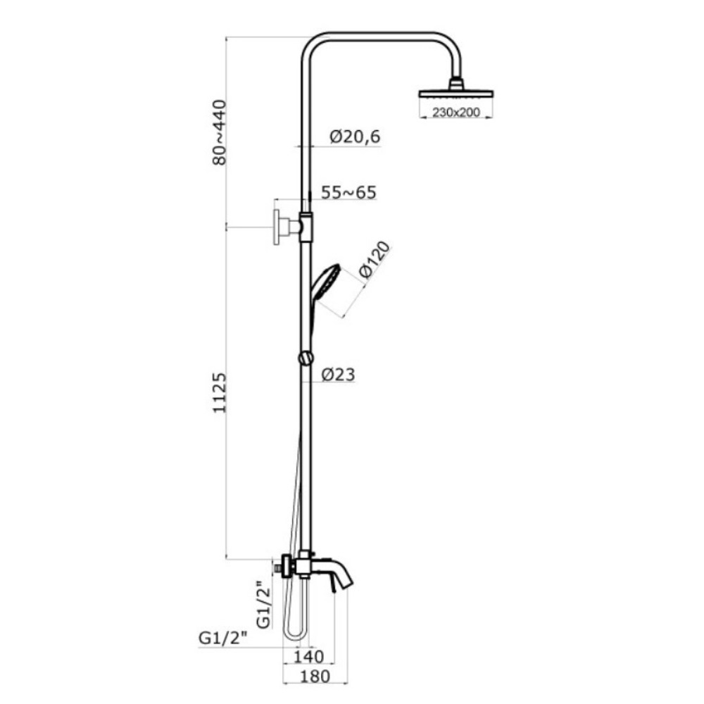 Душевая система Azario Treya Хром глянцевый AZ-15680531 Душевая система Azario Treya Хром глянцевый AZ-15680531 — изображение 2