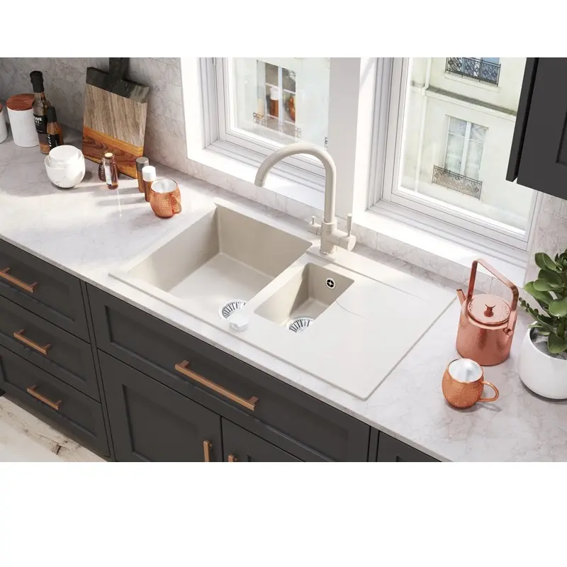 Мойка кухонная Polygran Brig 87 627390 Белый хлопок Мойка кухонная Polygran Brig 87 627390 Белый хлопок — изображение 2