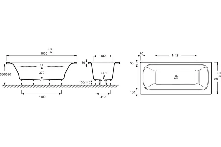 Ванна акриловая Jacob Delafon Elite 180×80 Ванна акриловая Jacob Delafon Elite 180x80 — изображение 2