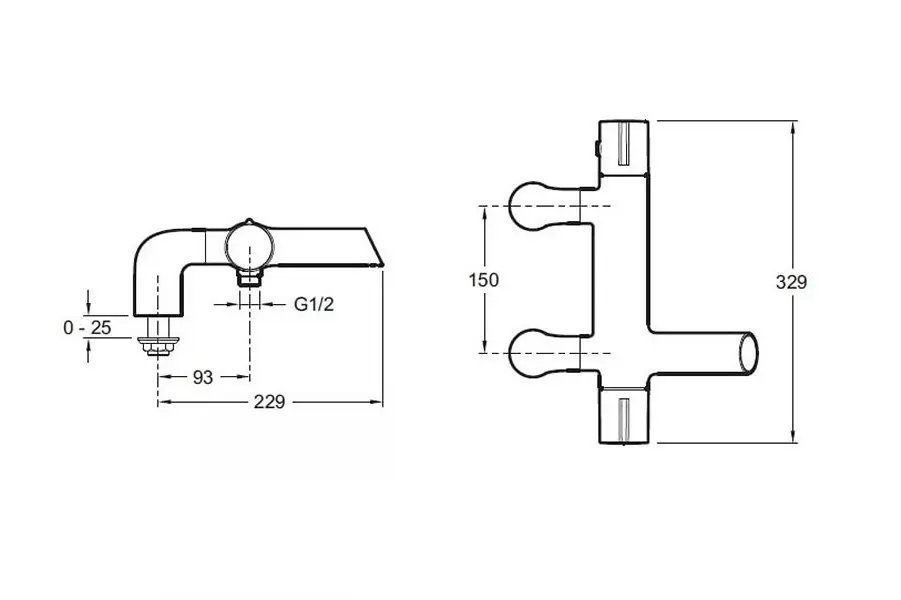 Смеситель на борт ванны Jacob Delafon Toobi с термостатом E9095-CP Смеситель на борт ванны Jacob Delafon Toobi с термостатом E9095-CP — изображение 2