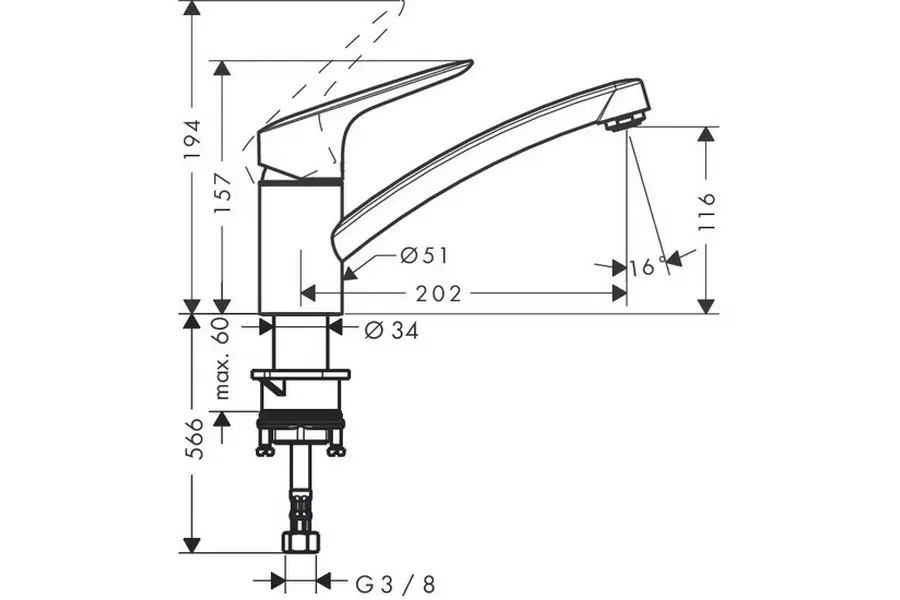Смеситель для кухни Hansgrohe Logis 71830000 Смеситель для кухни Hansgrohe Logis 71830000 — изображение 2