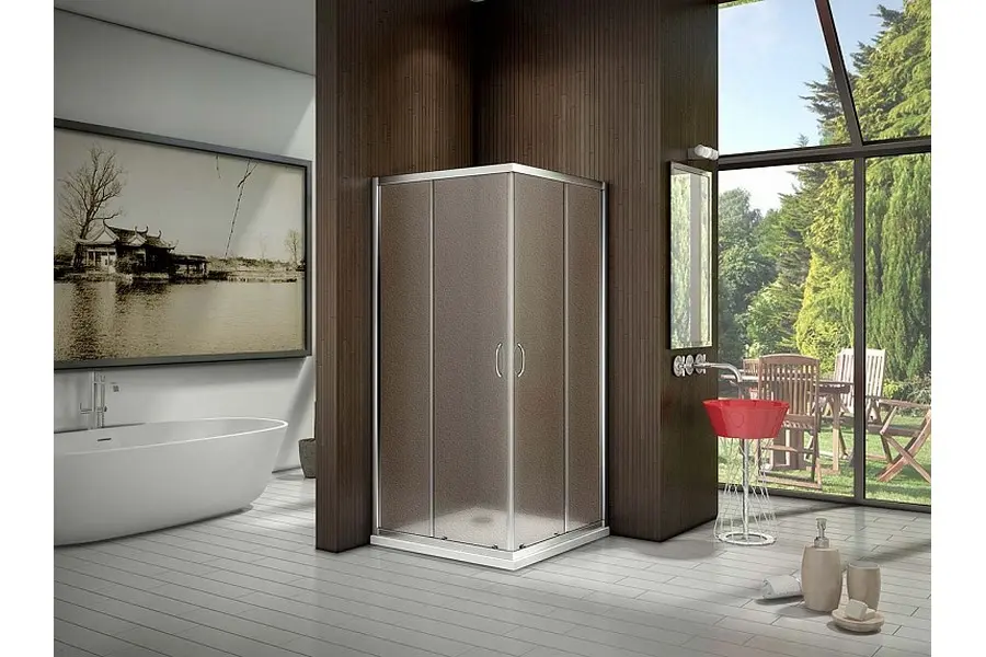 Душевой уголок Bas Latte 90х185 Хром / Прозрачное Душевой уголок Bas Latte 90х185 Хром / Прозрачное — изображение 3