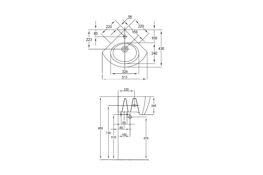 Угловая раковина Jacob Delafon Ove Угловая раковина Jacob Delafon Ove — изображение 3