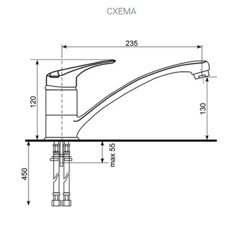 Смеситель для кухни Ulgran Classic U-003 U-003-310 Серый Смеситель для кухни Ulgran Classic U-003 U-003-310 Серый — изображение 3