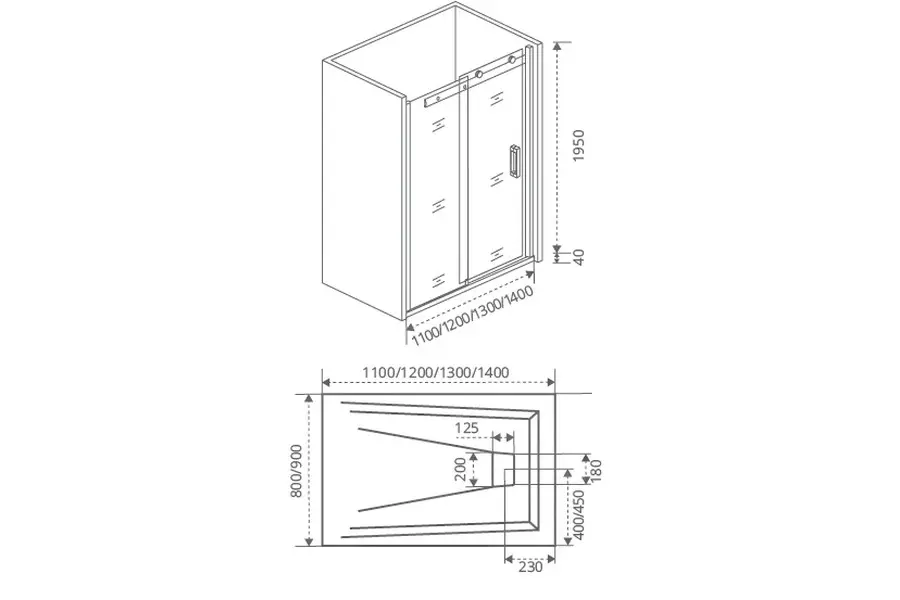 Душевая дверь Bas Galaxy 110х195 Хром / Прозрачное Душевая дверь Bas Galaxy 110х195 Хром / Прозрачное — изображение 3