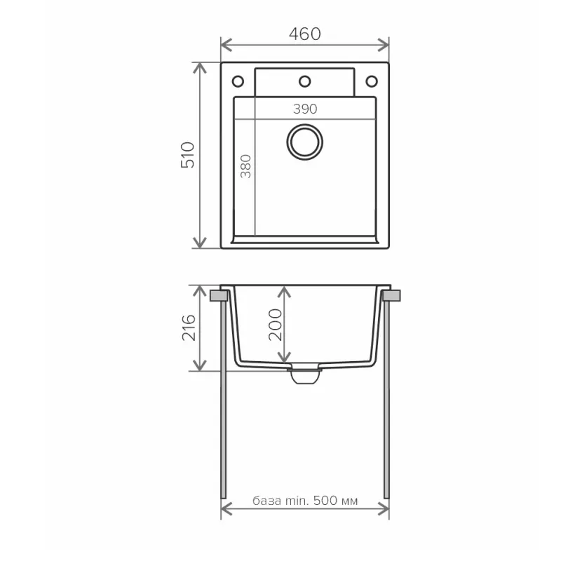 Мойка кухонная Polygran Argo 46 443363 Белый хлопок Мойка кухонная Polygran Argo 46 443363 Белый хлопок — изображение 3