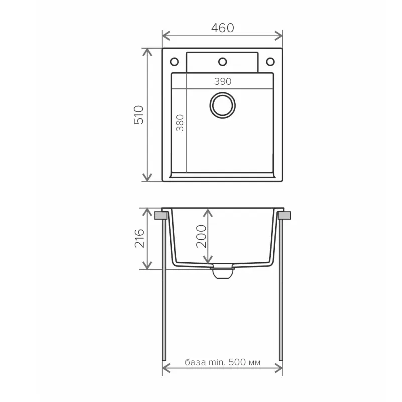 Мойка кухонная Polygran Argo 46 444690 Бежевый Мойка кухонная Polygran Argo 46 444690 Бежевый — изображение 3