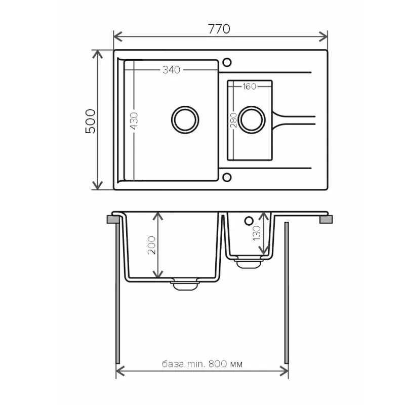 Мойка кухонная Polygran Brig 77 621398 Серый Мойка кухонная Polygran Brig 77 621398 Серый — изображение 3