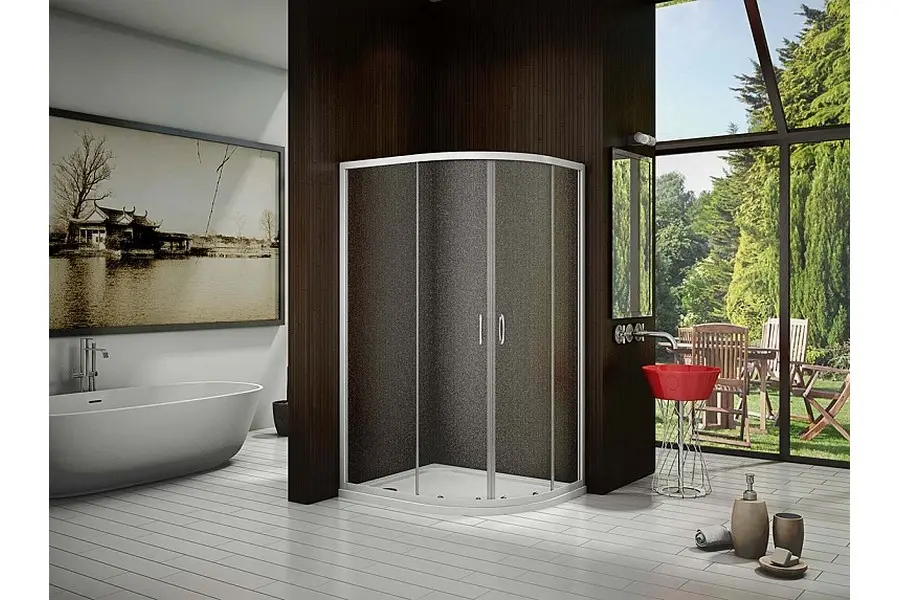 Душевой уголок Bas Latte 90х185 Хром / Грейп Душевой уголок Bas Latte 90х185 Хром / Грейп — изображение 3