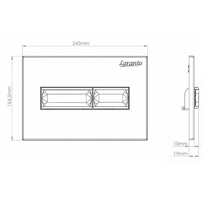 Клавиша смыва Loranto Line Черный матовый 7323 Клавиша смыва Loranto Line Черный матовый 7323 — изображение 3