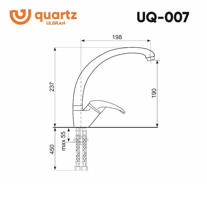 Смеситель для кухни Ulgran Quartz UQ-007-05 Бетон Смеситель для кухни Ulgran Quartz UQ-007-05 Бетон — изображение 2