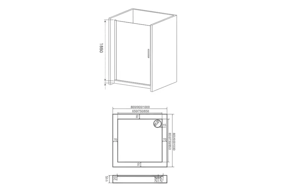 Душевая дверь Bas Pandora 100х185 Хром / Прозрачное Душевая дверь Bas Pandora 100х185 Хром / Прозрачное — изображение 4